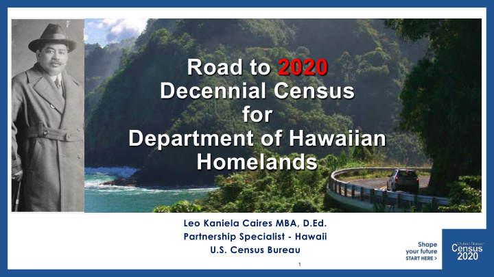 road to 2020 decennial census for department of hawaiian