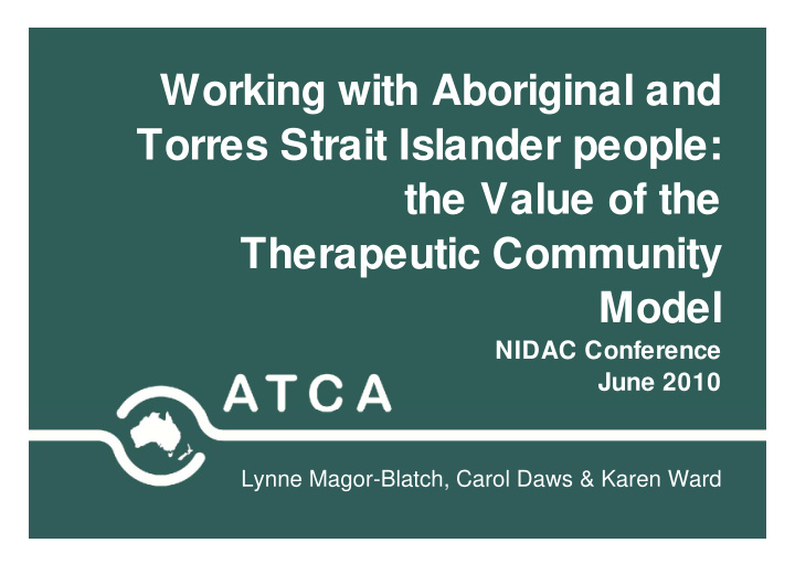 working with aboriginal and torres strait islander people