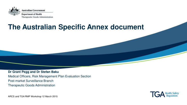 the australian specific annex document