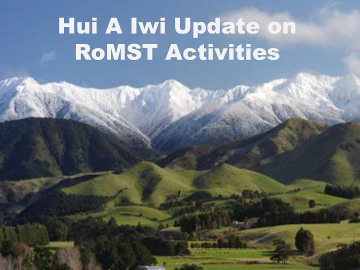 hui a iwi update on