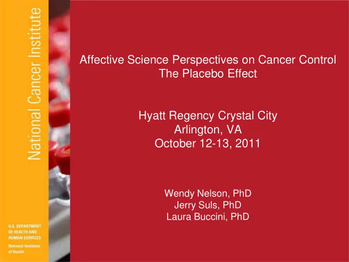 wendy nelson phd jerry suls phd laura buccini phd