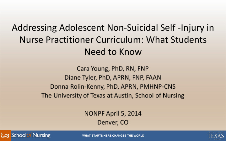 addressing adolescent non suicidal self injury in