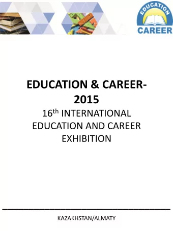 2015 16 th INTERNATIONAL  EDUCATION AND CAREER  EXHIBITION  ________________________________