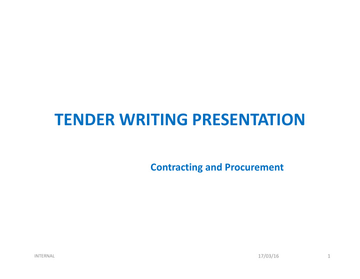 tender writing presentation