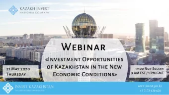 www.invest.gov.kz  +7 7172 620 620  CURRENT STANDINGS OF KAZAKHSTANS ECONOMY  Short-term