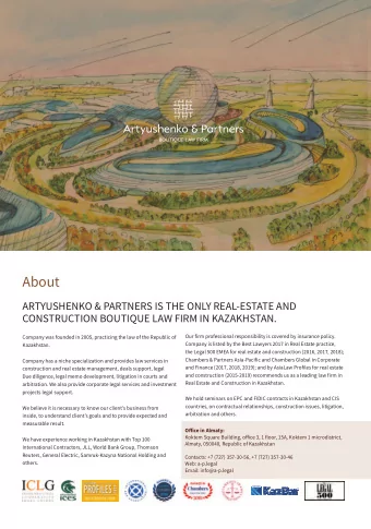 About  any instance (fi  rst instance, appeal, cassation, the  ARTYUSHENKO &amp; PARTNERS IS THE