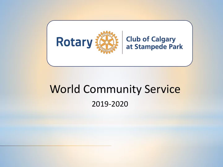 world community service