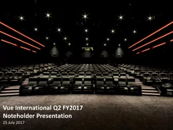 Noteholder Presentation  25 July 2017  Important Information  IMPORTANT: You must read the