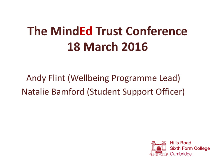 the minded trust conference 18 march 2016