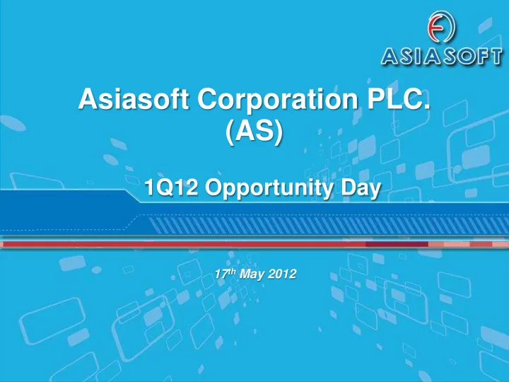 asiasoft corporation plc as