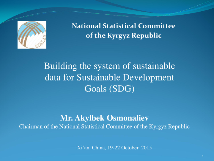 building the system of sustainable data for sustainable