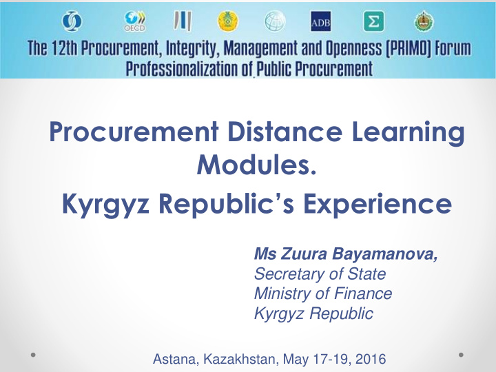 procurement distance learning modules kyrgyz republic s