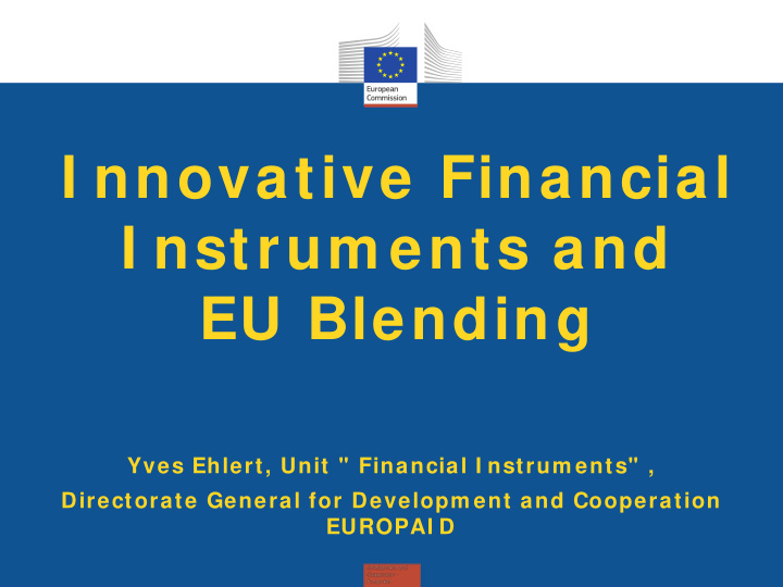 yves ehlert unit financial i nstrum ents directorate