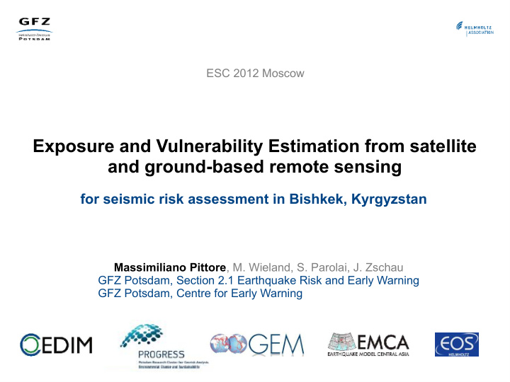 exposure and vulnerability estimation from satellite and