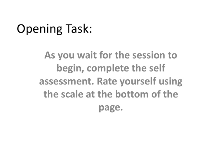 opening task