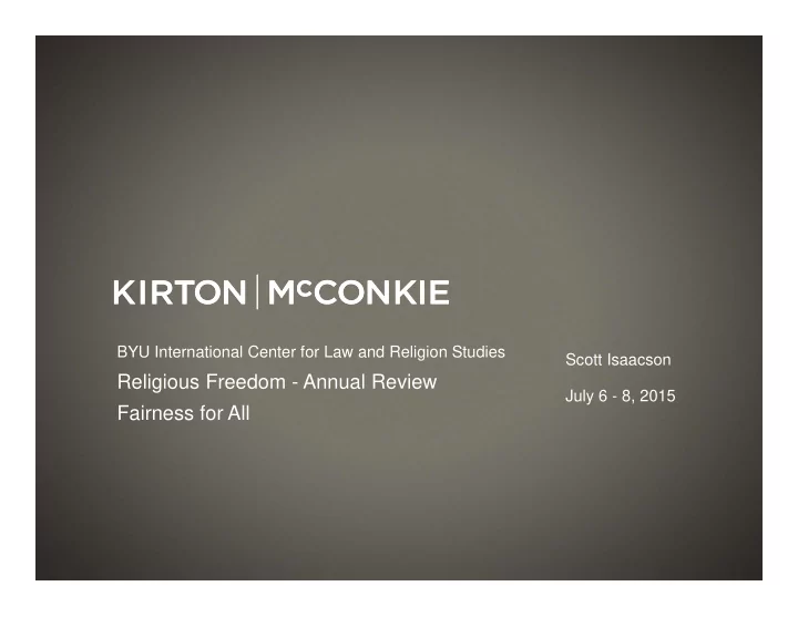 religious freedom annual review