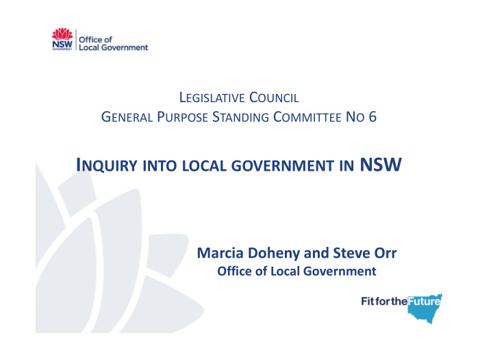 i nquiry into local government in nsw