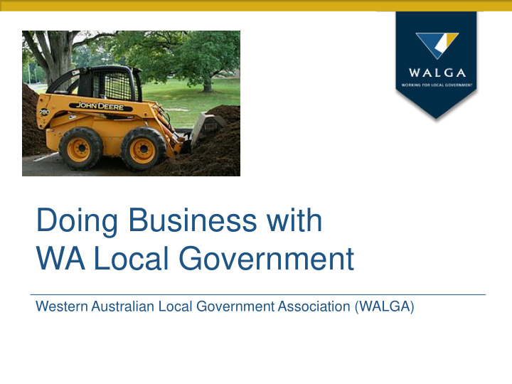 doing business with wa local government