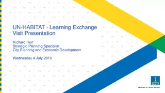 Visit Presentation  Richard Hurl  Strategic Planning Specialist  City Planning and Economic