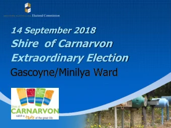 Extraordinary Election  Gascoyne/Minilya Ward  Postal Elections  Key dates  Nominating for