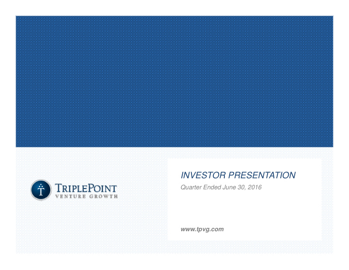 investor presentation