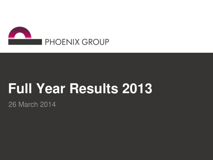 full year results 2013