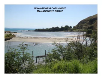 WHANGEWEHI CATCHMENT  MANAGEMENT GROUP  Backround    A committee was formed in mid-2010 by