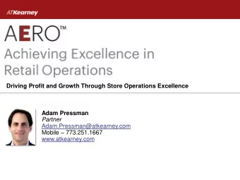 Driving Profit and Growth Through Store Operations Excellence  Adam Pressman Partner