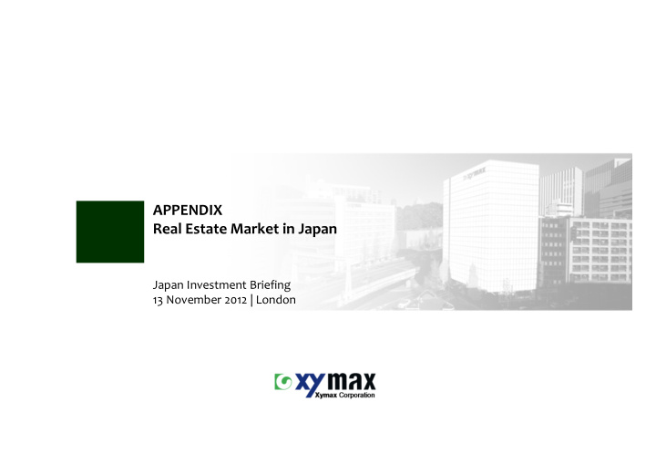 appendix real estate market in japan