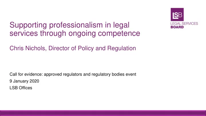 supporting professionalism in legal services through