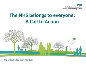 A Call to Action What is Call to Action?  A Call to Action is an opportunity for everyone to