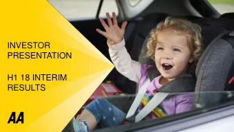 PRESENTATION  H1 18 INTERIM  RESULTS  FUNDAMENTALS  PROVIDING SERVICES TO AA MEMBERS SINCE 1905  AA