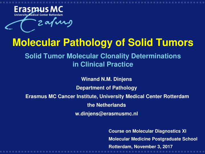 molecular pathology of solid tumors