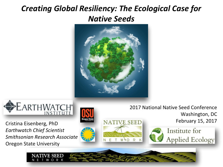 creating global resiliency the ecological case for native