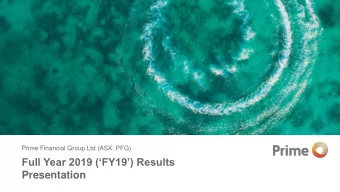 Presentation  Important Notice &amp; Disclaimer This investor presentation ( Presentation ) has