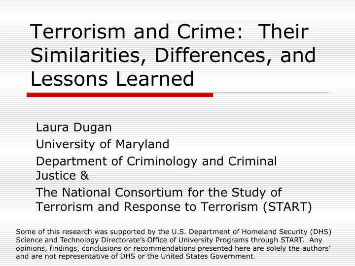 terrorism and crime their