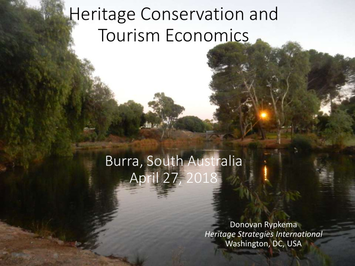 heritage conservation and tourism economics