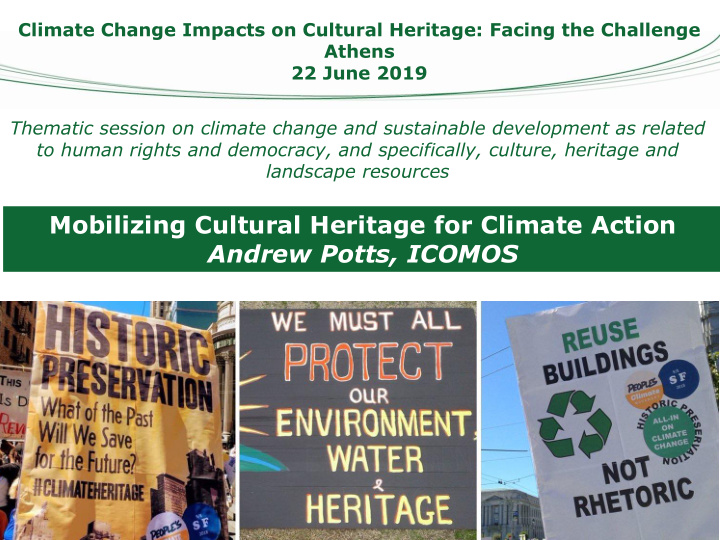 mobilizing cultural heritage for climate action andrew