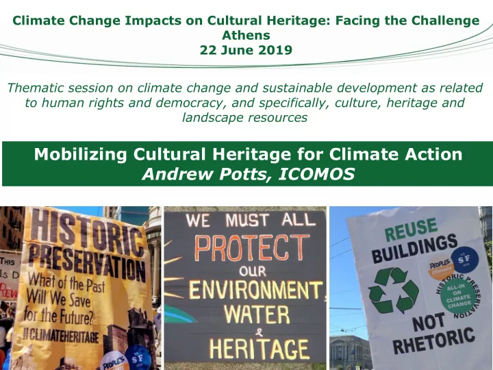 mobilizing cultural heritage for climate action andrew