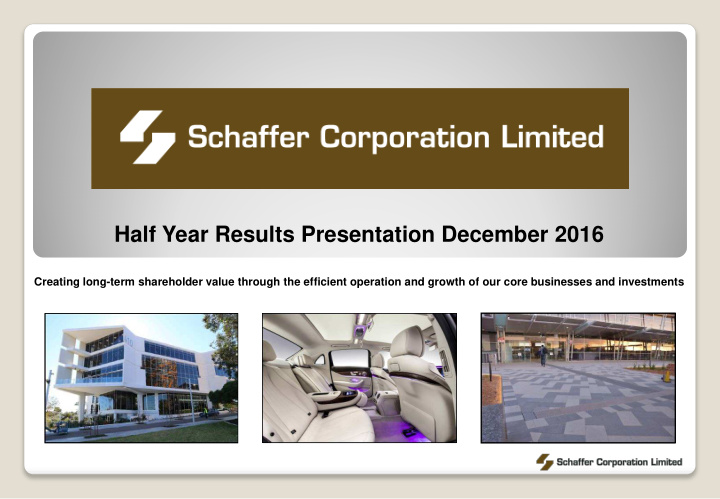 half year results presentation december 2016