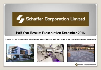 Half Year Results Presentation December 2016  Creating long-term shareholder value through the
