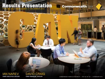 IAN NAREV DAVID CRAIG  CHIEF EXECUTIVE OFFICER  CHIEF FINANCIAL OFFICER  COMMONWEALTH BANK OF