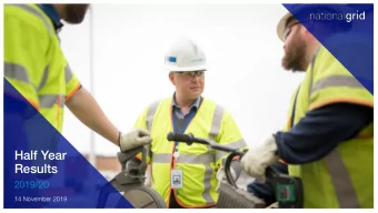 Half Year  Results  2019/20  14 November 2019  Cautionary statement  This presentation contains