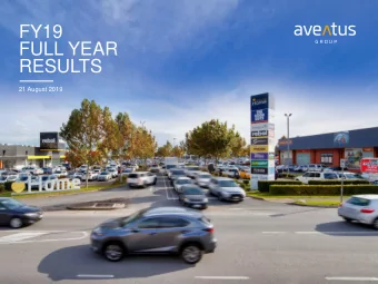 FY19  FULL YEAR  RESULTS  21 August 2019  Aventus Group | Full Year Results | 30 June 2019 |