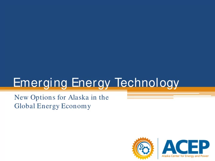 emerging energy technology