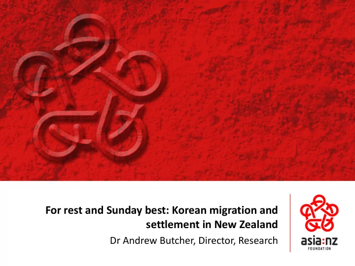 for rest and sunday best korean migration and settlement