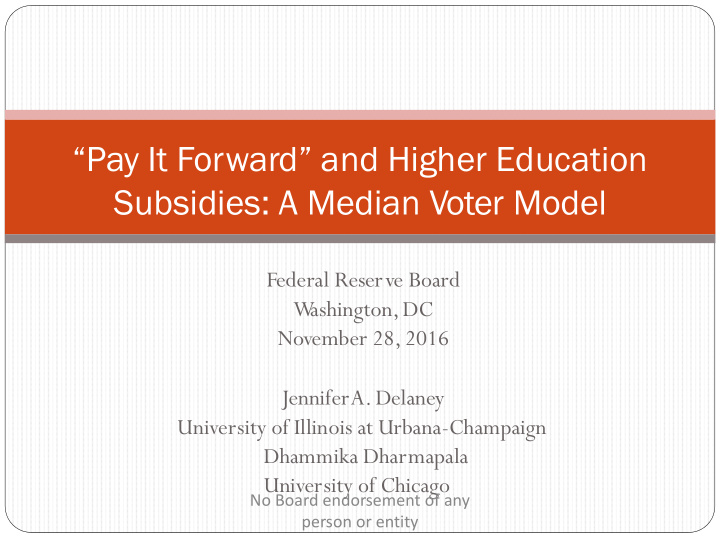 pay it forward and higher education subsidies a median