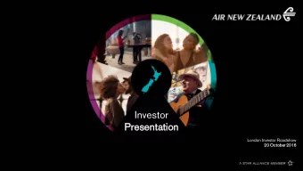 Investor  Presentati  tion  on  London Investor Roadshow  20  20 October 2016  2016  1  Forward