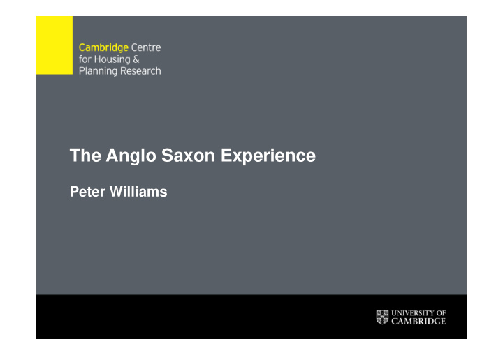 the anglo saxon experience