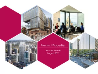 Precinct Properties  Annual Results  August 2019  Agenda  Highlights / Major themes / Strategy
